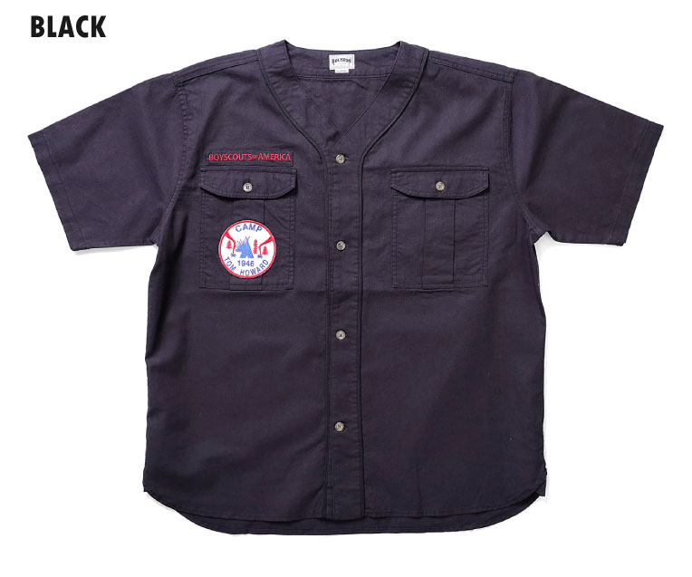 HOUSTON / ヒューストン 40939 PATCH  BOY SCOUT S/S SHIRT / パッチボーイスカウト半袖シャツ -全3色-