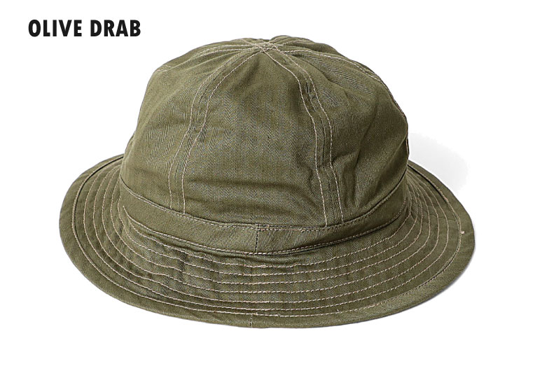 HOUSTON/ヒューストン 6771 USMC HBT HAT / USMC HBT ハット -全2色- へリンボン ヘリンボーン ミリタリー マリンコープ 海軍 MILITARY メンズ レディース 男女兼用 深め 無地 シンプル 帽子 日除け[6771]