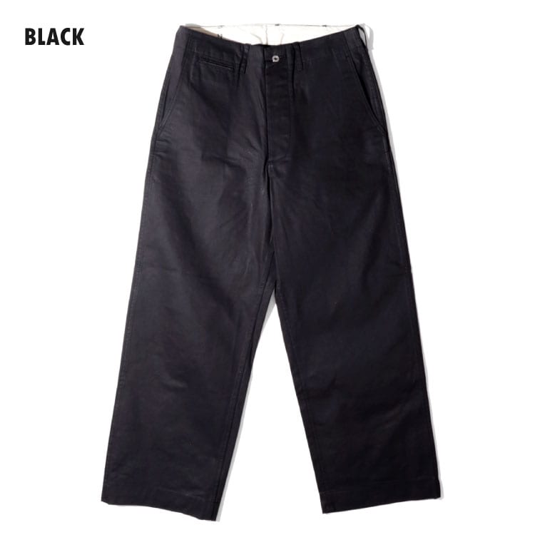HOUSTON / ヒューストン 10114 40's ARMY CHINO PANTS / 40年代 アーミーチノパンツ -全3色-  メンズ 大きいサイズ ボタンフライ ワイド  無地 ミリタリー MILITARY シンプル[10114]