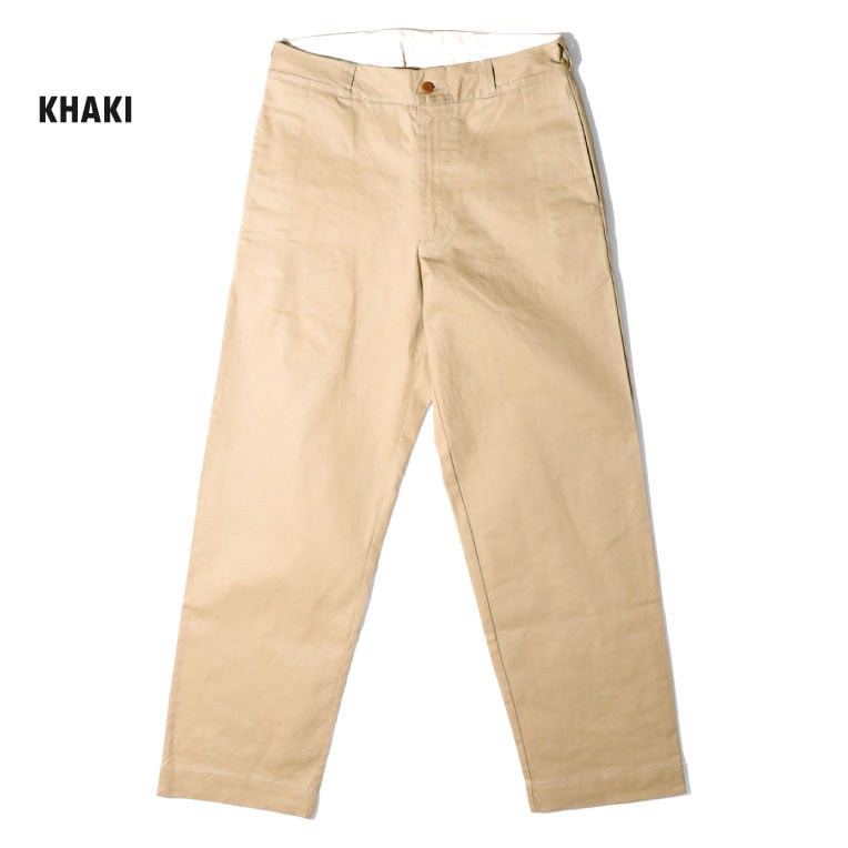 HOUSTON / ヒューストン 10116 60's ARMY CHINO PANTS / 60年代 アーミーチノパンツ -全3色-  メンズ 大きいサイズ ジッパーフライ スタンダード  無地 ミリタリー MILITARY シンプル[10116]
