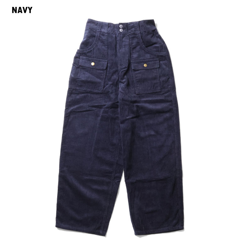 HOUSTON woman / ヒューストン ウーマン 23HL048 CORDUROY BUSH PANTS / コーデュロイブッシュパンツ -全3色- レディース ワイドシルエット 大きめ オーバーサイズ ゆったりサイズ アウトドア アメカジ [23HL048]