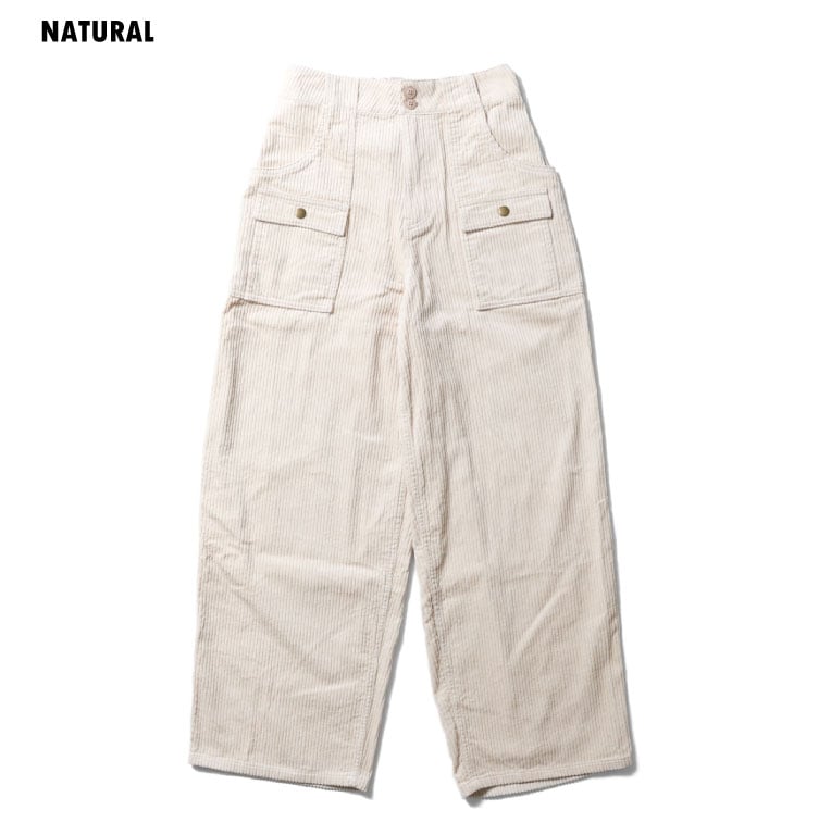 HOUSTON woman / ヒューストン ウーマン 23HL048 CORDUROY BUSH PANTS / コーデュロイブッシュパンツ -全3色- レディース ワイドシルエット 大きめ オーバーサイズ ゆったりサイズ アウトドア アメカジ [23HL048]