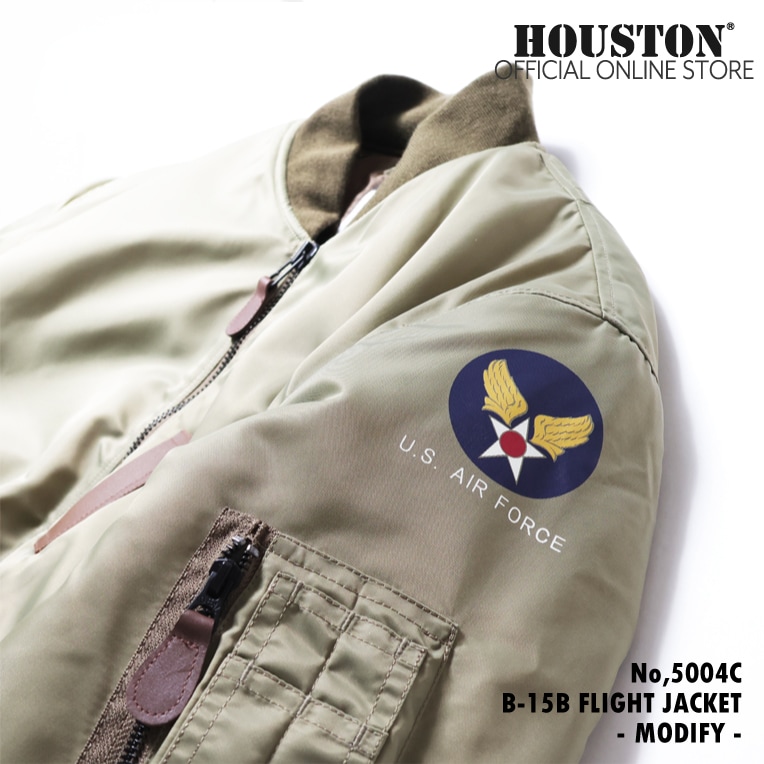 HOUSTON / ヒューストン 5004C B-15B FLIGHT JACKET -MODIFY-/B-15Bフライトジャケット -モディファイ-  -全1色- 