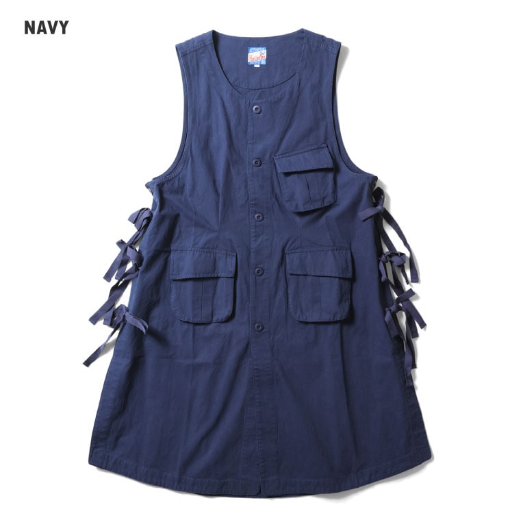 HOUSTON woman / ヒューストン ウーマン 24HL005 BDU LONG VEST / BDUロングベスト -全3色- ジレ 前開き ビンテージ アウトドア シーズンレス ポケット アジャスター アメカジ レディース MILITARY ミリタリー [24hl005]