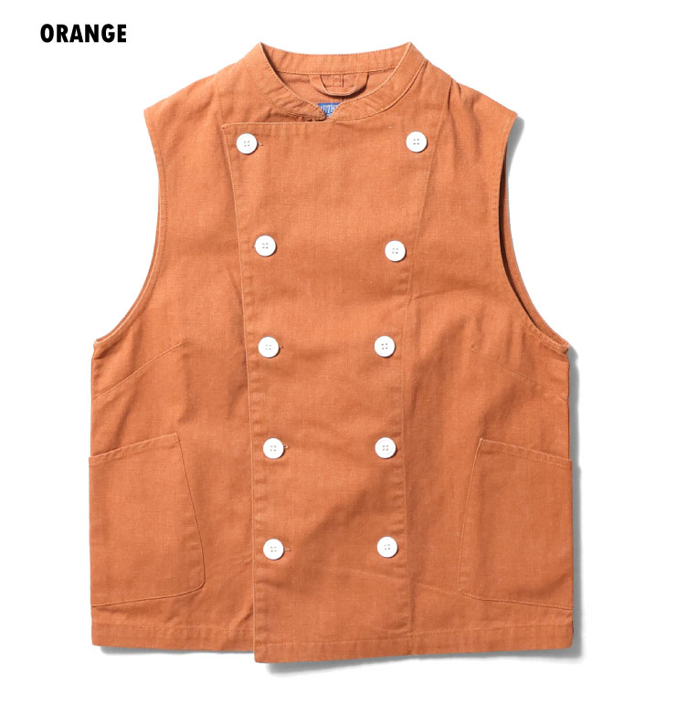 HOUSTON woman / ヒューストン ウーマン 24HL013 COCK VEST / コックベスト -全3色- ビンテージ アウトドア ジレ 刺繍 ミリタリーコックジャケット ポケット アメカジ レディース MILITARY ミリタリー [24HL013]