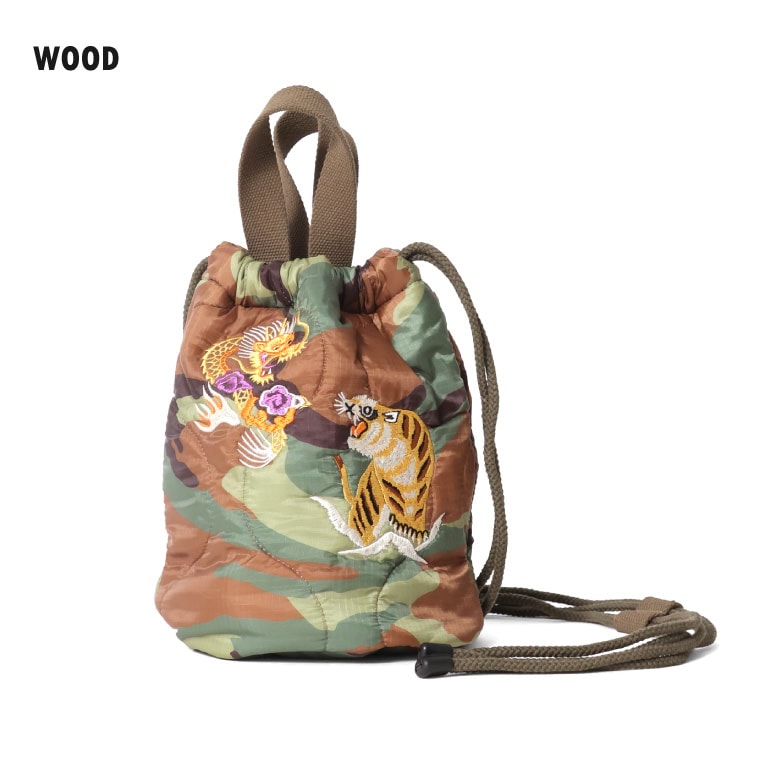 HOUSTON / ヒューストン 6845 EMB QUILTING EFECT BAG (JAPAN) / 刺繍キルティングエフェクトバッグ(日本) -全3色- 