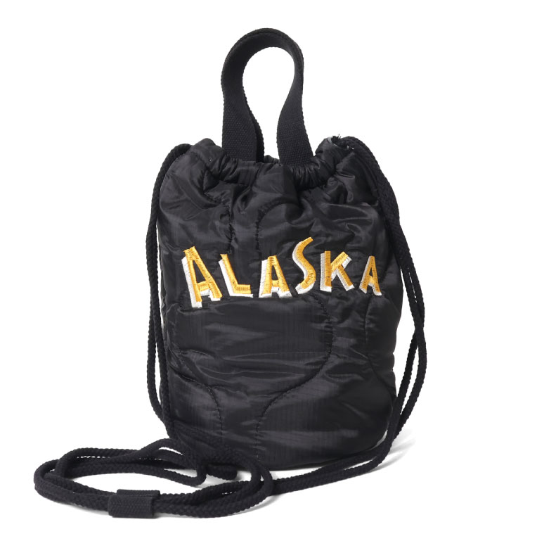 HOUSTON / ヒューストン 6846 EMB QUILTING EFECT BAG (ALASKA) / 刺繍キルティングエフェクトバッグ(アラスカ) -全2色- メンズ レディース 男女兼用 手提げ袋 ショルダーバッグ ロゴ 肩掛けバッグ 巾着 2WAY MILITARY ミリタリー スカジャン [6846]