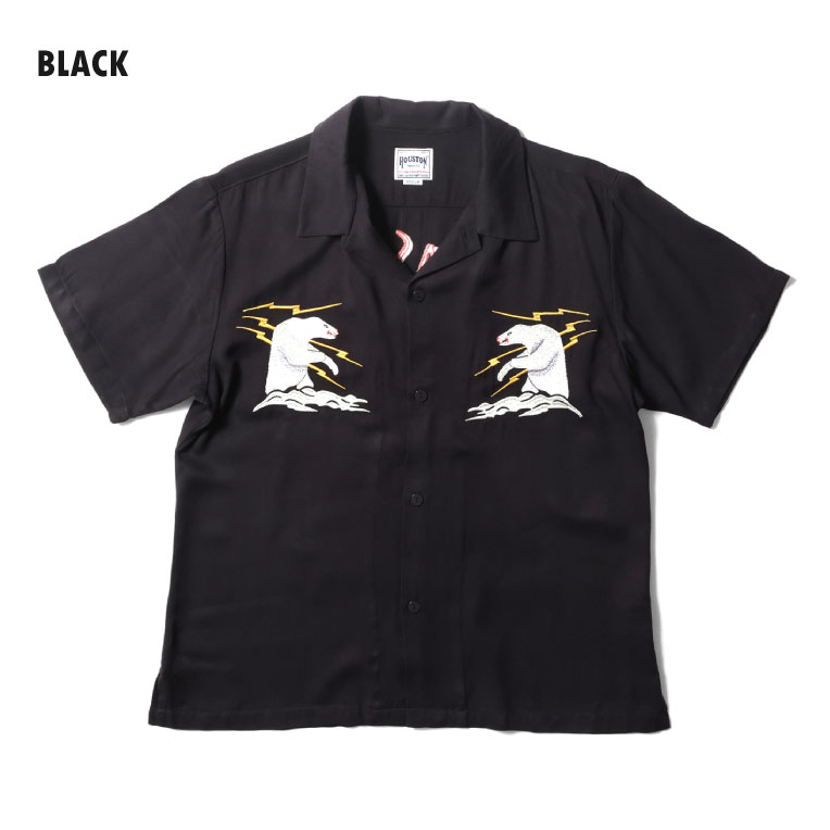 HOUSTON  / ヒューストン 41072 SOUVENIR SHIRT (ALASKA) / スーベニアシャツ -全3色- メンズ アラスカ シロクマ 白熊 派手 スカシャツ 半袖シャツ ミリタリー カジュアル アメカジ ヴィンテージ [41072]