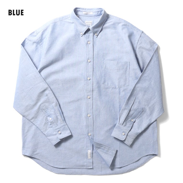 HOUSTON  / ヒューストン 41066 OXFORD B/D SHIRT(RELAX FIT) / オックスフォードボタンダウンシャツ(リラックスフィット) -全6色- メンズ シンプル 長袖シャツ ミリタリー カジュアル アメカジ ヴィンテージ  シャンブレー 無地 オフショルダー[41066]