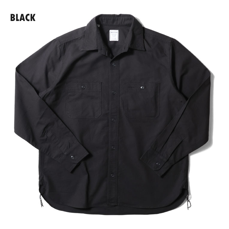HOUSTON  / ヒューストン 41133 OXFORD L/S WORK SHIRT / オックスフォード長袖ワークシャツ -全6色- メンズ シンプル 長袖シャツ ミリタリー カジュアル アメカジ ヴィンテージ  シャンブレー 無地[41133]