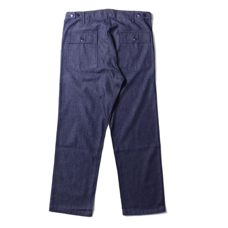 HOUSTON / ヒューストン 10123 DENIM FATIGUE PANTS / デニムファティーグパンツ -全3色-  9.5オンス ジッパーフライ ワンウォッシュ ベイカーパンツ アジャスター ミリタリーパンツ [10123]