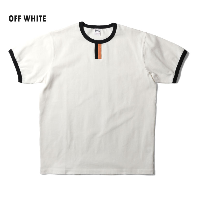 HOUSTON  / ヒューストン 22230 REGATTA TRIM S/S TEE / レガッタトリム半袖Tシャツ -全3色- メンズ シンプル ミリタリー 大きいサイズ バインダーネック アメカジ ヴィンテージ リブ [22230]