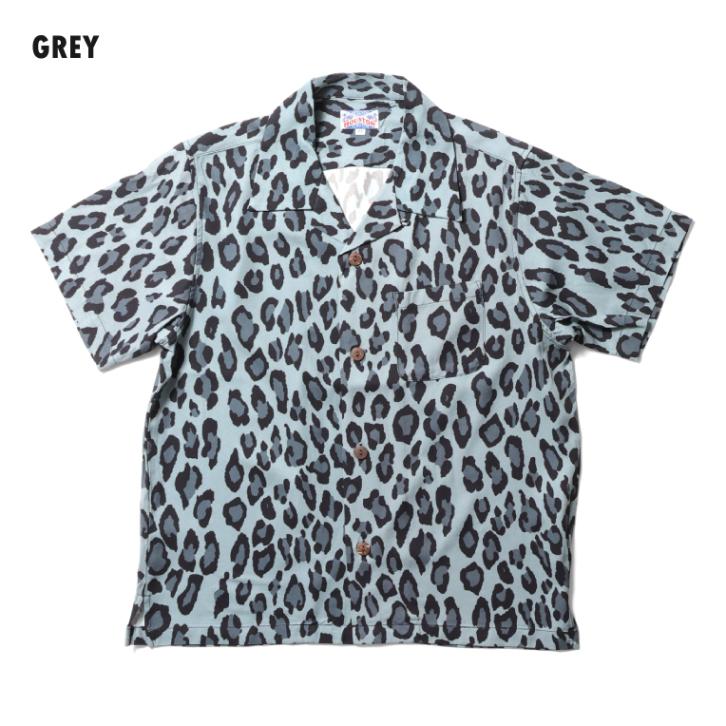 HOUSTON woman / ヒューストン ウーマン 24HL052 ALOHA SHIRT (LEOPARD) / アロハシャツ (レオパード) -全3色- レディース ヒョウ柄 ハワイアンシャツ 開襟シャツ 半袖シャツ ココナッツボタン カラフル ヴィンテージ [24HL052]