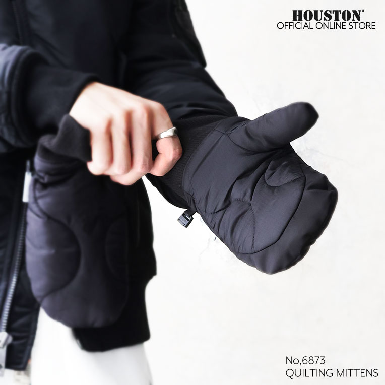HOUSTON / ヒューストン 6873 QUILTING MITTENS / キルティングミトン -全2色- ナイロン リブ 厚手 手袋 キャンプ ミリタリー MILITARY メンズ バイカー バイク アウトドア フリース ボア [6873]