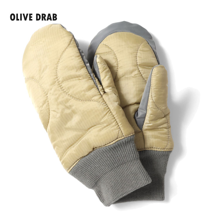 HOUSTON / ヒューストン 6873 QUILTING MITTENS / キルティングミトン -全2色- ナイロン リブ 厚手 手袋 キャンプ ミリタリー MILITARY メンズ バイカー バイク アウトドア フリース ボア [6873]