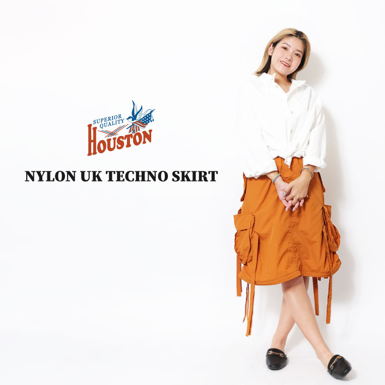 HOUSTON woman / ヒューストン ウーマン 1005W NYLON UK TECHNO SKIRT / ナイロンテクノスカート -全4色- 