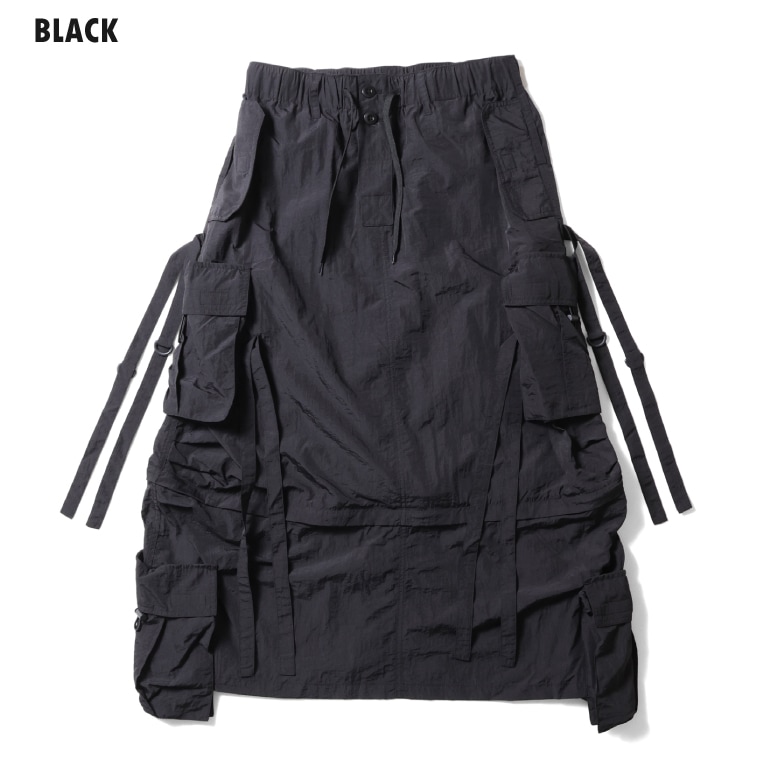 HOUSTON woman / ヒューストン ウーマン 1005W NYLON UK TECHNO SKIRT / ナイロンテクノスカート -全4色- 