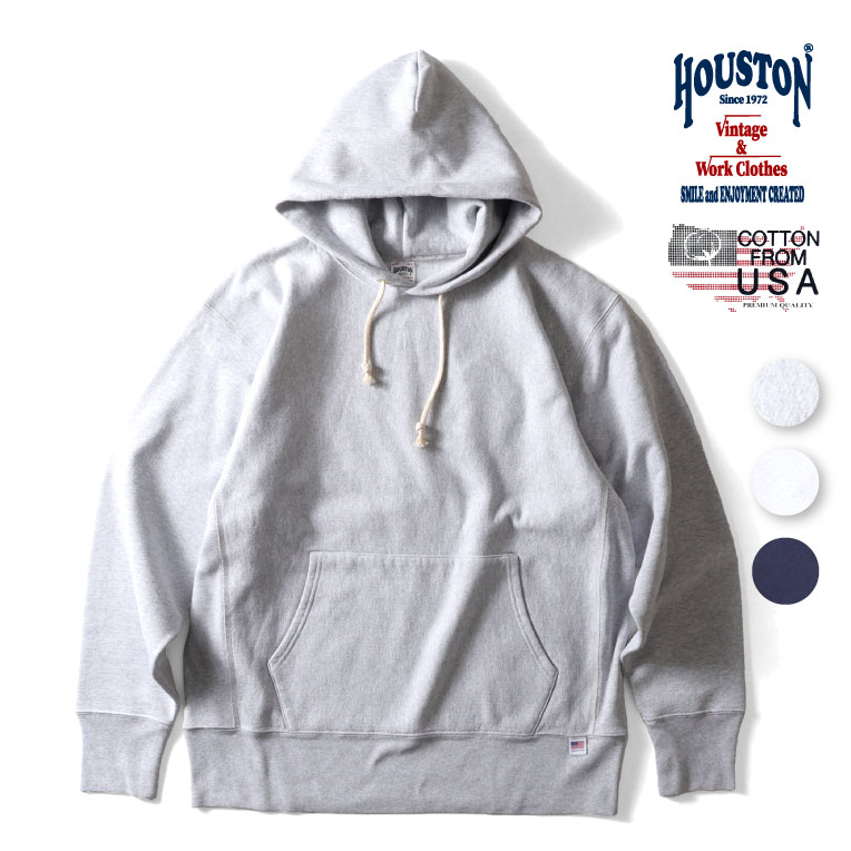 HOUSTON / ヒューストン 22178 U.S. COTTON R/V HOODIE / U.S.コットンスフーディ -全3色-