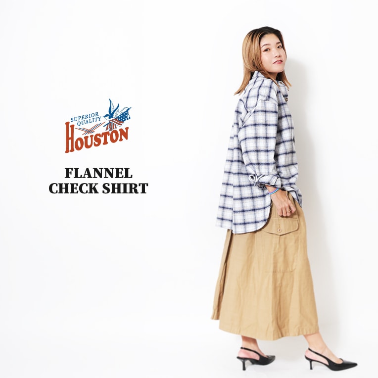 HOUSTON woman / ヒューストン ウーマン 4006W FLANNEL CHECK SHIRT / フランネルチェックシャツ -全3色- 