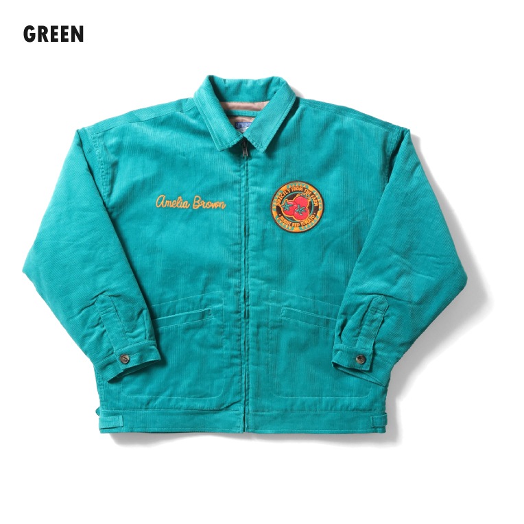 HOUSTON woman / ヒューストン ウーマン 5007W CORDUROY EMBROIDERY JACKET (TOMATO) / コーデュロイ刺?ジャケット -全3色- レディース 大きめ オーバーサイズ ファーマーズジャケット  ワイドシルエットミリタリー アメカジ ヴィンテージ [5007W]