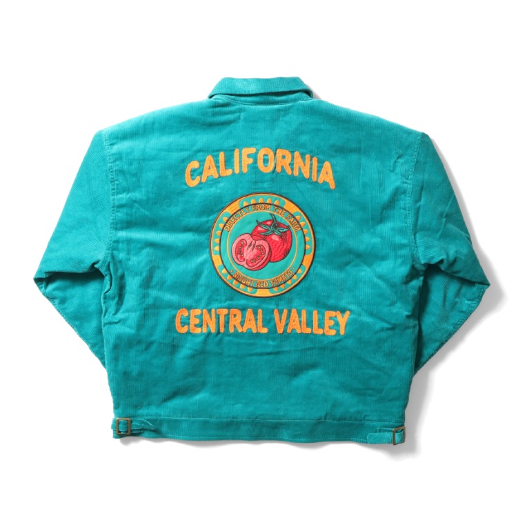 HOUSTON woman / ヒューストン ウーマン 5007W CORDUROY EMBROIDERY JACKET (TOMATO) / コーデュロイ刺?ジャケット -全3色- レディース 大きめ オーバーサイズ ファーマーズジャケット  ワイドシルエットミリタリー アメカジ ヴィンテージ [5007W]