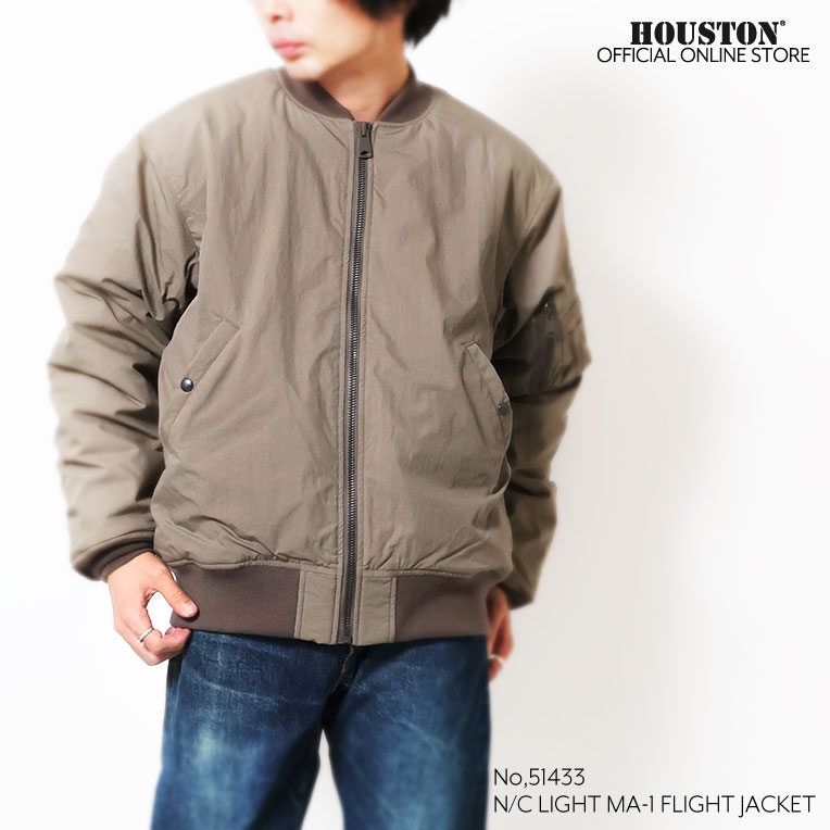 HOUSTON / ヒューストン 51433 N/C LIGHT MA-1FLIGHT JACKET / ライトMA-1フライトジャケット -全3色- メンズ 中綿 キルティング アウトドア アメカジ ヴィンテージ MILITARY ミリタリー [51433]