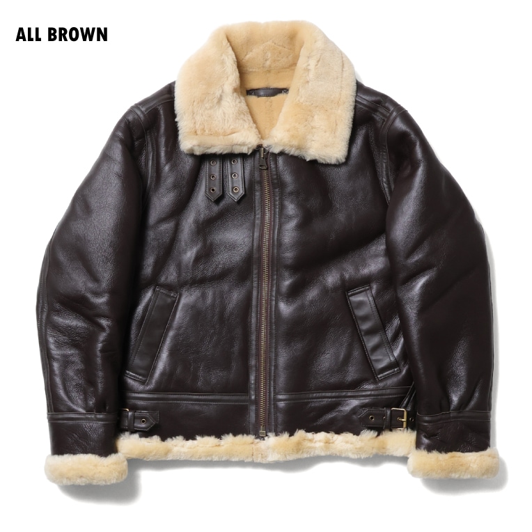 【OFFICIAL限定】HOUSTON / ヒューストン 8221 B-3 FLIGHT JACKET MOUTON Leather / B-3 フライトジャケット ムートン レザー -全3色- 