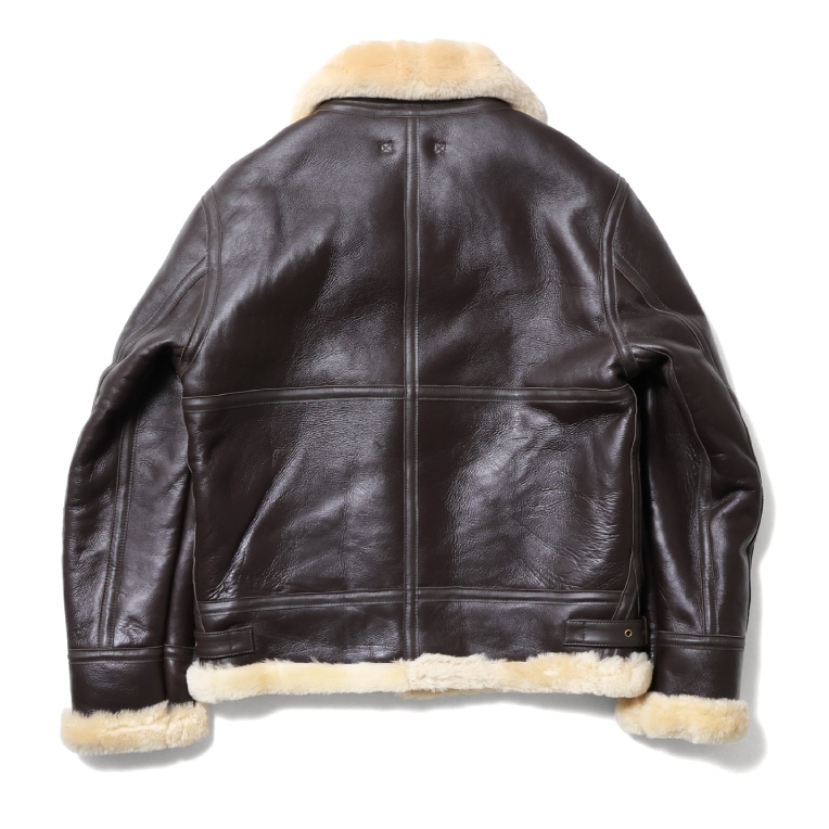 【OFFICIAL限定】HOUSTON / ヒューストン 8221 B-3 FLIGHT JACKET MOUTON Leather / B-3 フライトジャケット ムートン レザー -全3色- 