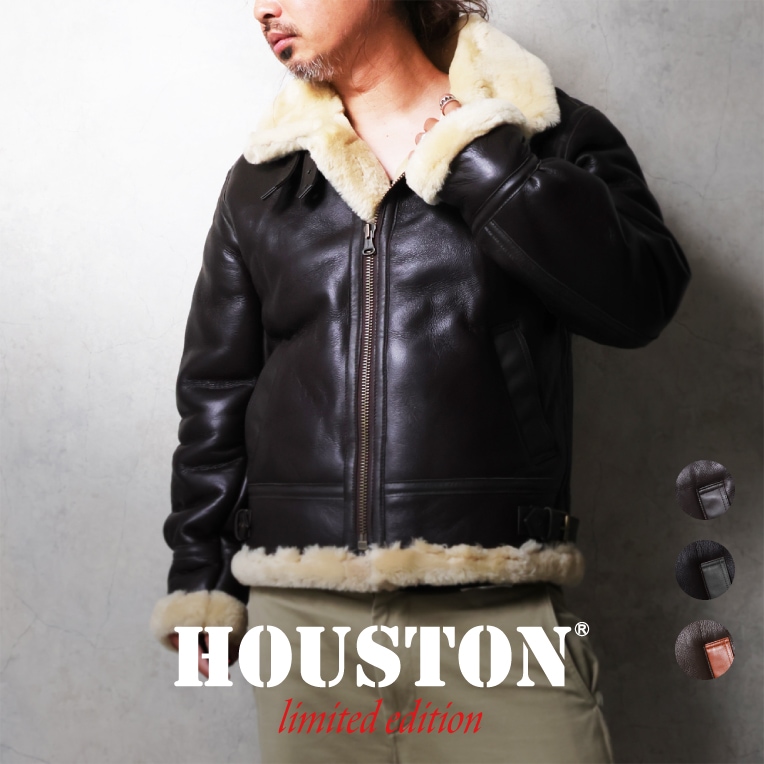 美品/希少✨HOUSTON フライトジャケット　羊革　ボア　ブラウン　40 2025 AUTUMN / WINTER | HOUSTON
