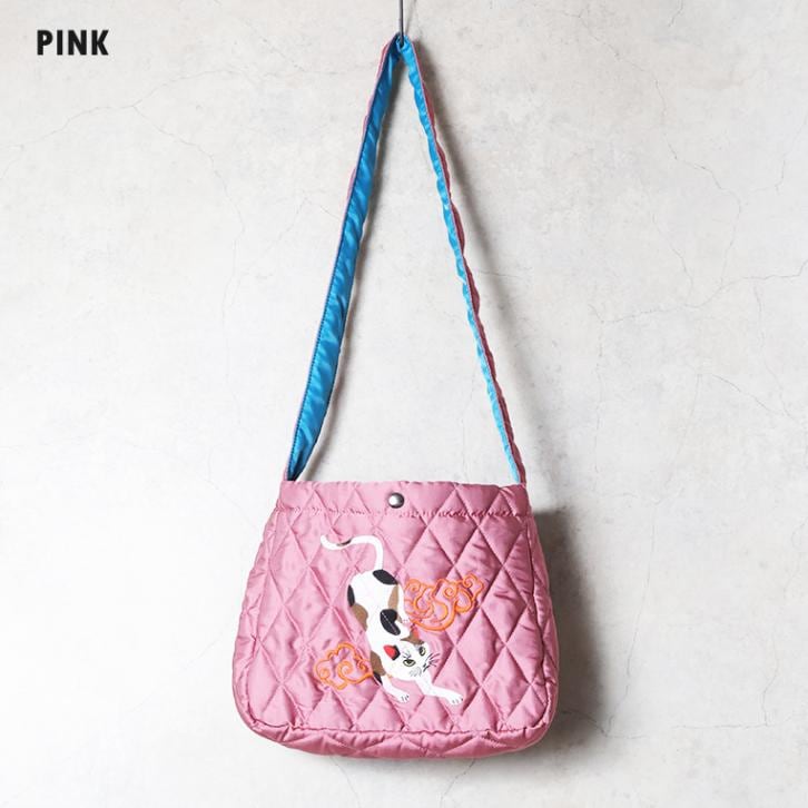 HOUSTON woman / ヒューストンウーマン 6011W SATIN SHOULDER BAG (CAT) / サテンショルダーバッグ (キャット) -全3色-