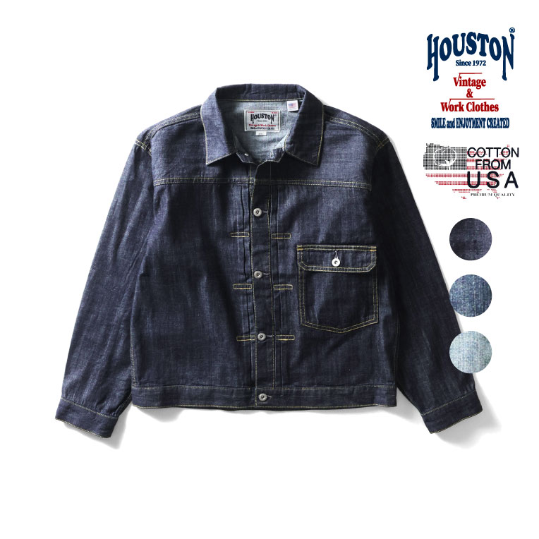 HOUSTON / ヒューストン 51498 US COTTON DENIM SHIRT JACKET / USコットンデニムシャツジャケット -全3色- 