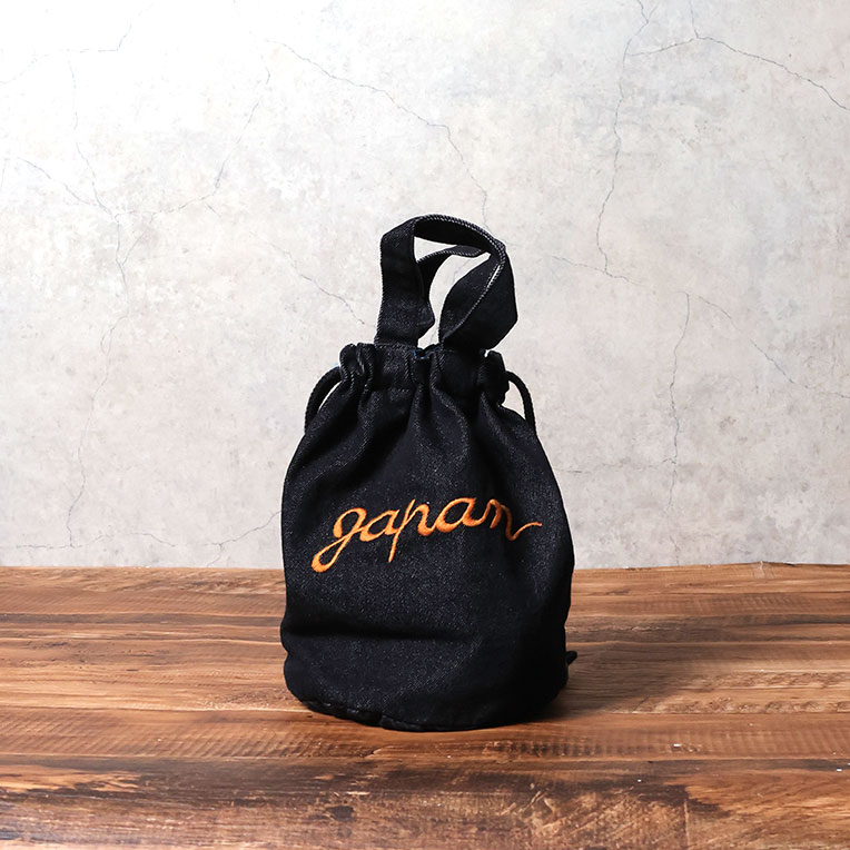 HOUSTON / ヒューストン 6881 EMB DENIM EFFECT BAG (DRAGON) / 刺繍デニムエフェクトバッグ -全4色-