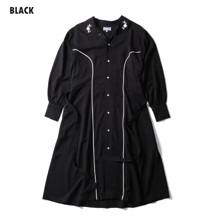 HOUSTON woman / ヒューストン ウーマン 4013W WESTERN JACKET TYPE DRESS / ウェスタンジャケットドレス -全3色- 