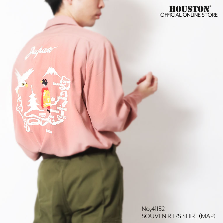 HOUSTON / ヒューストン 41152 SOUVENIR L/S SHIRT(MAP) / スーベニア長袖シャツ -全3色-