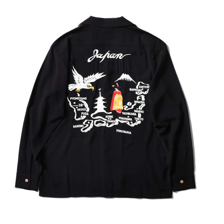 HOUSTON / ヒューストン 41152 SOUVENIR L/S SHIRT(MAP) / スーベニア長袖シャツ -全3色-