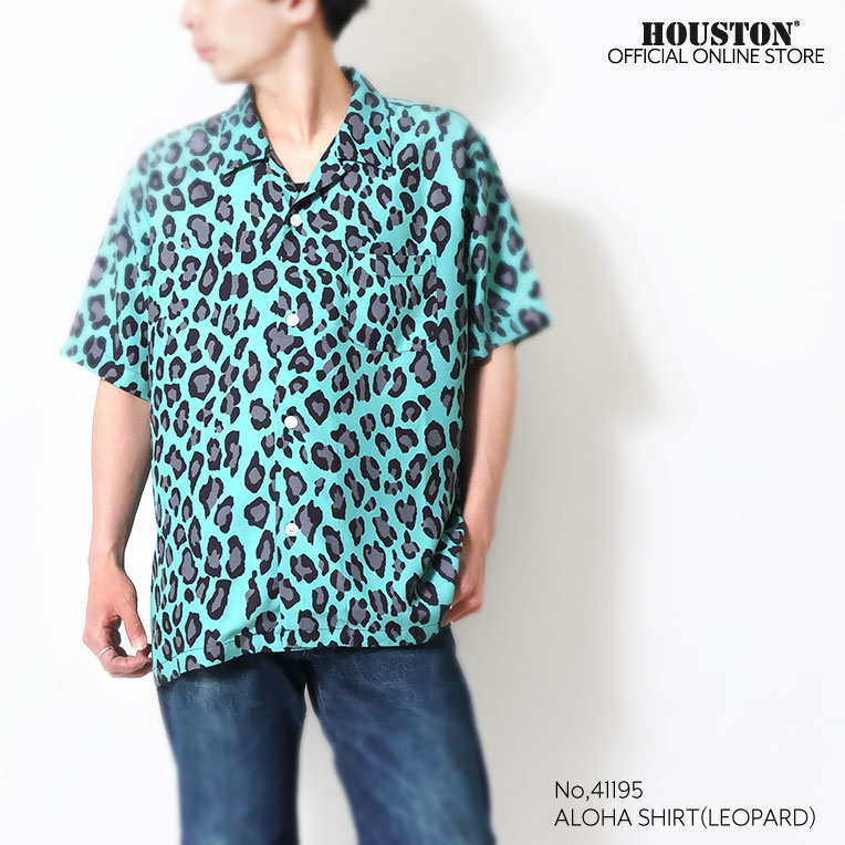 HOUSTON / ヒューストン 41195 ALOHA  SHIRT (LEOPARD) / アロハシャツ -全6色- 