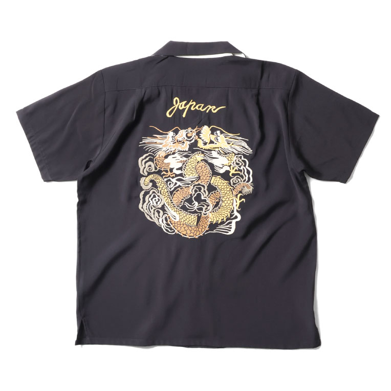 HOUSTON / ヒューストン 41184 SOUVENIR S/S SHIRT (TWIN DRAGON) / スーベニアシャツ -全3色- 
