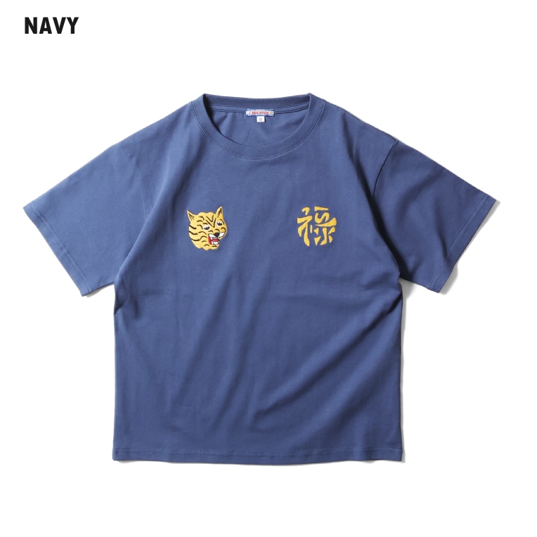 HOUSTON woman / ヒューストン ウーマン 2008W EMBROIDERY TEE (TIGER) / 刺繍TEE -全3色- 