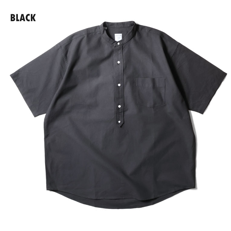 HOUSTON / ヒューストン 41191 OXFORD S/S BAND PULLOVER SHIRT / オックスフォードバンドカラープルオーバー半袖シャツ -全4色- 