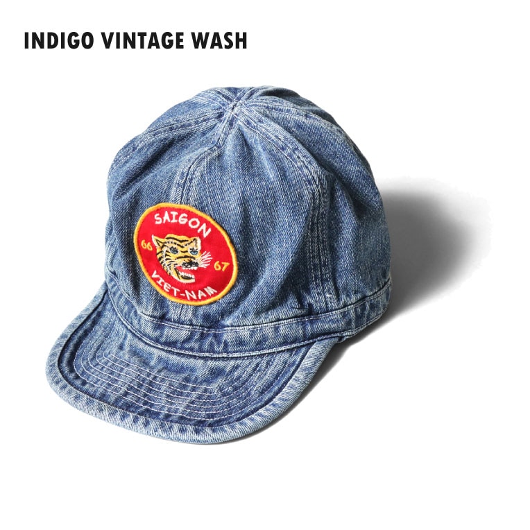 HOUSTON/ヒューストン 6892 PATCH DENIM ARMY CAP(TIGER) /パッチデニム アーミーキャップ -全2色-