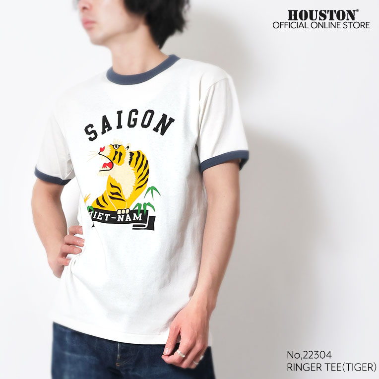 HOUSTON  / ヒューストン 22304 RINGER TEE(TIGER) / リンガーTシャツ -全3色- 