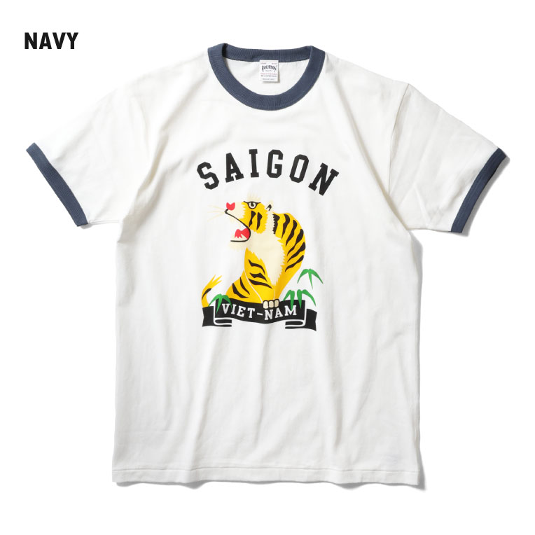 HOUSTON  / ヒューストン 22304 RINGER TEE(TIGER) / リンガーTシャツ -全3色- 