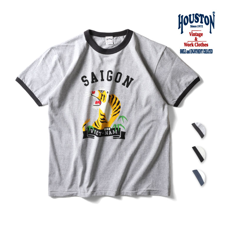 HOUSTON / ヒューストン 22304 RINGER TEE(TIGER) / リンガーTシャツ -全3色-