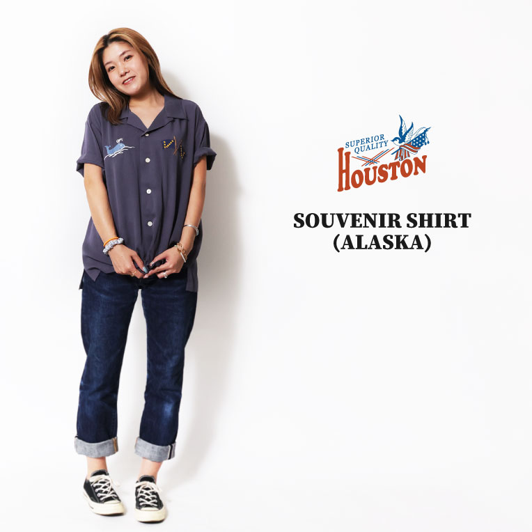 HOUSTON woman / ヒューストン ウーマン 4020W SOUVENIR SHIRT (ALASKA)  / スーベニアシャツ -全3色- 
