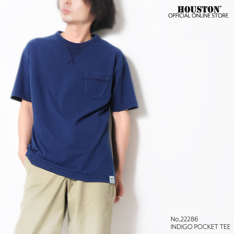HOUSTON  / ヒューストン 22286 INDIGO POCKET TEE / インディゴポケット半袖Tシャツ -全3色-
