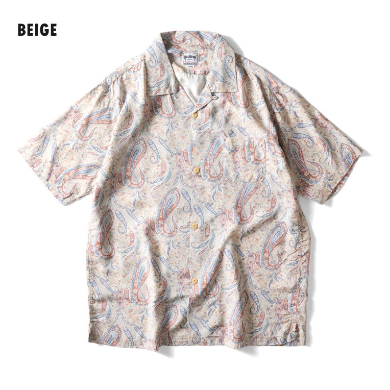 HOUSTON / ヒューストン 41172 ×LIBERTY ALOHA  SHIRT (PAISLEY) / アロハシャツ -全3色- 