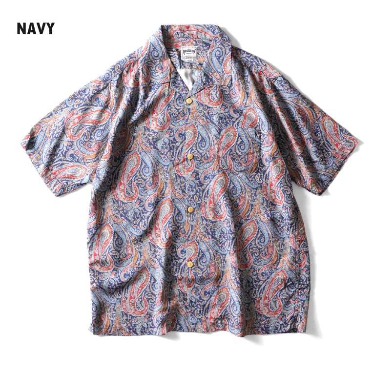 HOUSTON / ヒューストン 41172 ×LIBERTY ALOHA  SHIRT (PAISLEY) / アロハシャツ -全3色- 