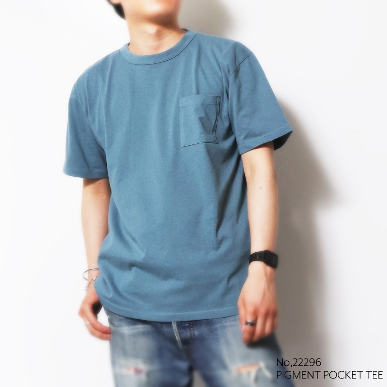 HOUSTON  / ヒューストン 22296 PIGMENT POCKET TEE / ピグメントポケットTシャツ -全8色- 