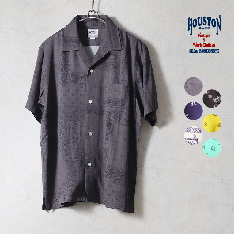 HOUSTON / ヒューストン 41193 ALOHA  SHIRT (BANDANA) / アロハシャツ -全6色- 