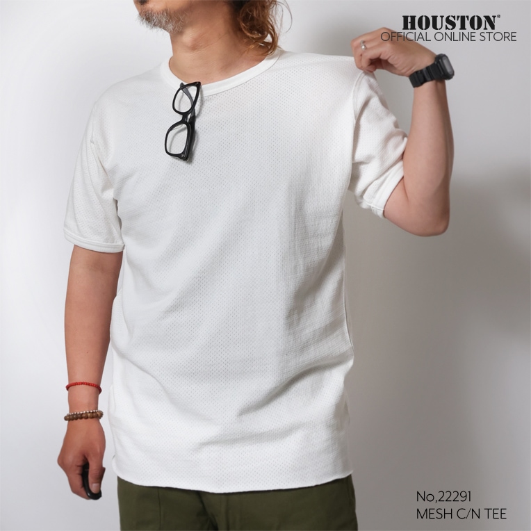 HOUSTON  / ヒューストン 22291 MESH C/N TEE / メッシュ クルーネック Tシャツ  -全4色-